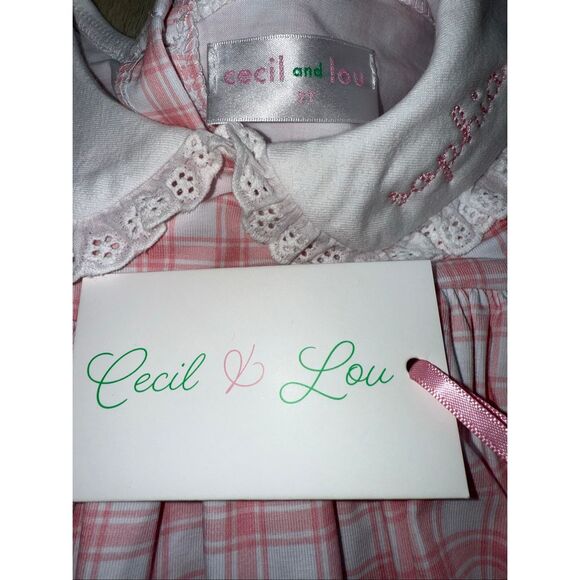 Cecil & Lou Monogrammed (Sophia) Baby Girl Peter Pan Collar Gingham Dress 2T - Picture 5 of 8